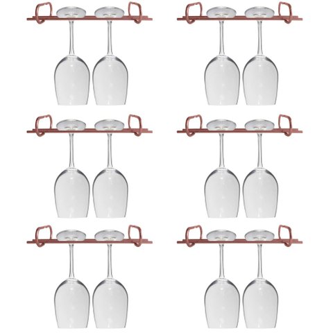 Kit 6 Organizadores Porta Taças 25cm Suportes para Pendurar Taças Rose Gold
