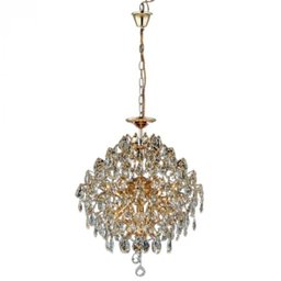 Lustre Pendente Cristal Bivolt Ø42cm Metal Dourado 6xe14 - Sindora Iluminação Dcd00413 - 1