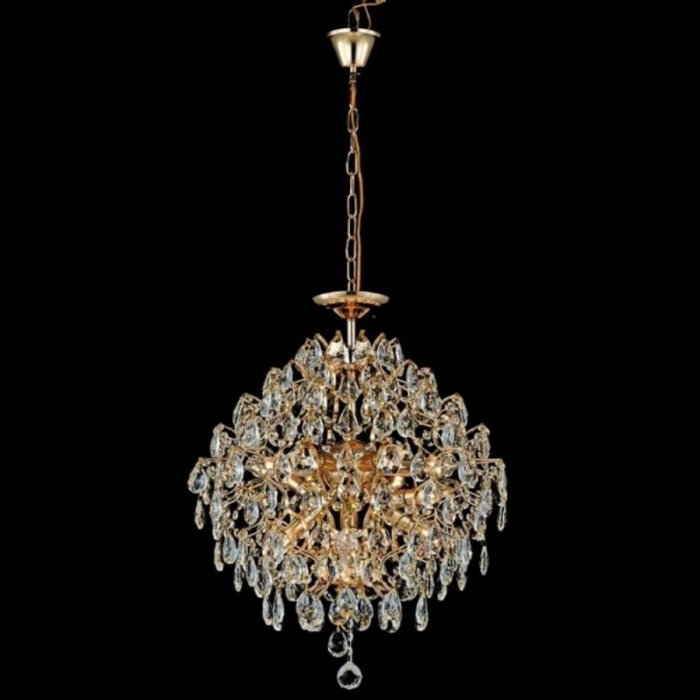 Lustre Pendente Cristal Bivolt Ø42cm Metal Dourado 6xe14 - Sindora Iluminação Dcd00413 - 2