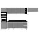 Ver imagem 5 de Armário de Cozinha Modulada 5 Peças Cp17 Balcão com Tampo Preto-cinza - Lumil