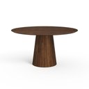 Ver imagem 1 de Mesa de Jantar Redonda 150cm Scandi 8 Lugares Lamina Natural de Madeira Castanho