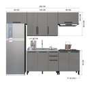 Ver imagem 4 de Cozinha Completa Modulada Mônaco 9 Portas 3 Gavetas MDF-MDP 280cm Chumbo-Titânio