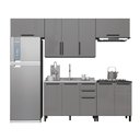 Ver imagem 5 de Cozinha Completa Modulada Mônaco 9 Portas 3 Gavetas MDF-MDP 280cm Chumbo-Titânio