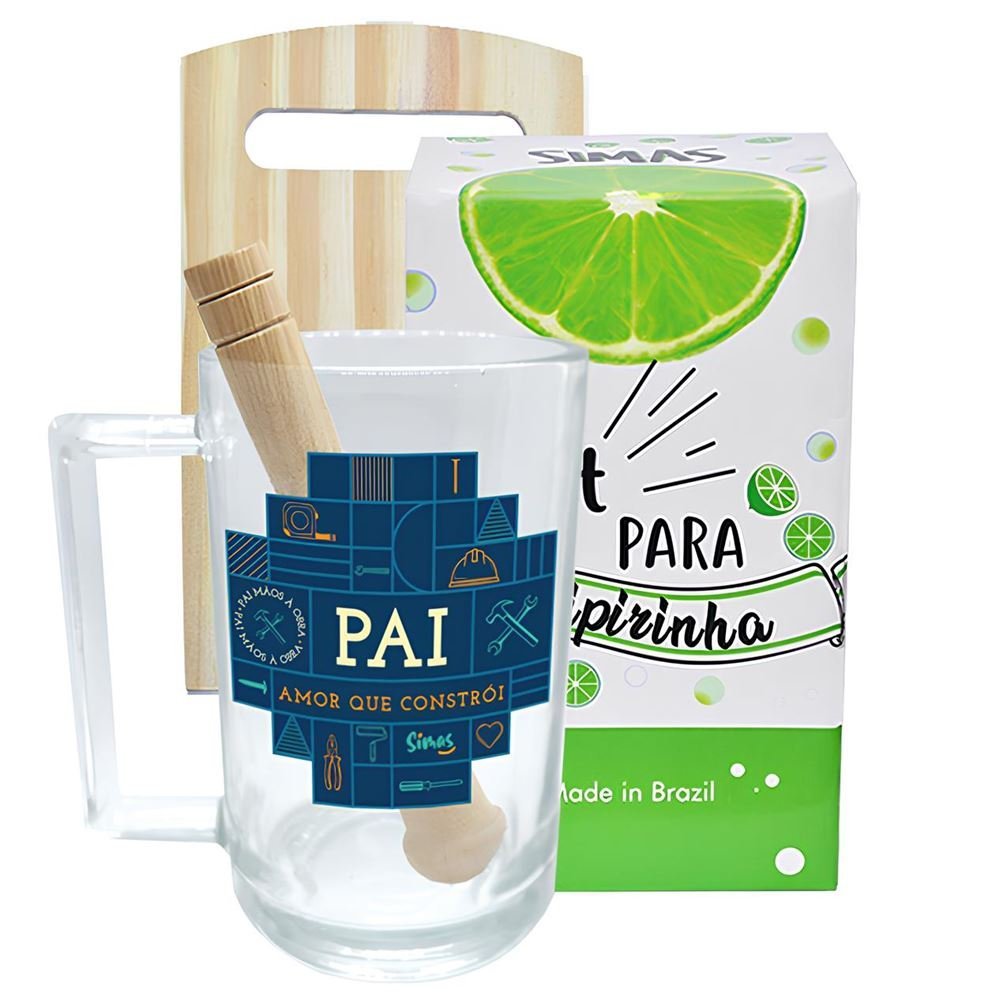 Kit Caipirinha: Caneca, Socador e Tábua - Mãos À Obra - 5