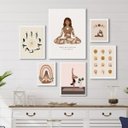 Ver imagem 1 de Composição 6 Quadros Decorativos Yoga:madeira Branca