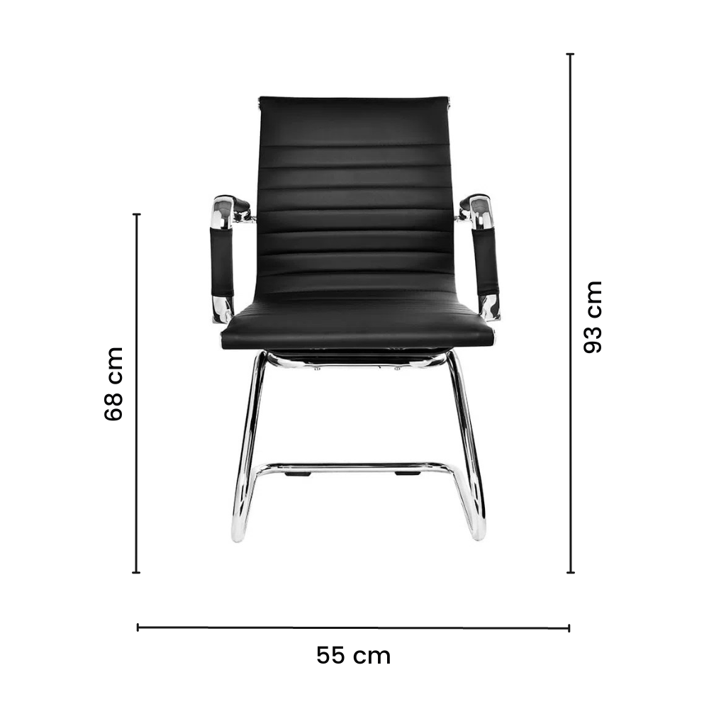 Kit 3 Cadeiras De Escritório Esteirinha Charles Eames Preta - 7