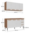 Ver imagem 4 de Balcão Cozinha Joia 1.50m Luxo + Aereo Madeirado/Branco