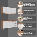 Ver imagem 5 de Balcão Cozinha Joia 1.50m Luxo + Aereo Madeirado/Branco