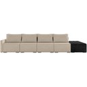 Ver imagem 3 de Sofá Ilha Modular para Sala 392cm com Puff Dublin K01 Linho Bege e Sintético Preto - Lyam Decor