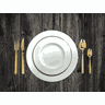 Conjunto 6 Prato Raso Tramontina Filete Ouro Dourado Porcelana Branca - 3