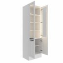 Ver mais imagens de Cristaleira Sala de Jantar com Vidro 4 Portas e Iluminação LED 70cm TM4318 MDF Grazi Branco