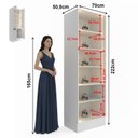 Ver imagem 3 de Cristaleira Sala de Jantar com Vidro 4 Portas e Iluminação LED 70cm TM4318 MDF Grazi Branco
