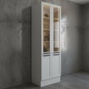 Ver imagem 6 de Cristaleira Sala de Jantar com Vidro 4 Portas e Iluminação LED 70cm TM4318 MDF Grazi Branco