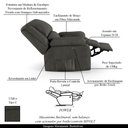 Ver imagem 3 de Poltrona do Papai Reclinável Sala de Cinema Madrid Power Touch USB Linho Chumbo G26 Gran Belo