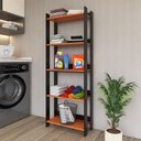 Ver imagem 1 de Armario Multiuso com 5 Prateleiras Organizador Lavanderia Preto - Nature Preto - Nature