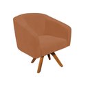 Ver imagem 4 de Poltrona Decorativa Kit 2 Stella Base de Madeira Giratória Mm30 Sintético Pu Whisky D03 - D’Rossi