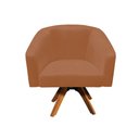 Ver imagem 3 de Poltrona Decorativa Kit 2 Stella Base de Madeira Giratória Mm30 Sintético Pu Whisky D03 - D’Rossi
