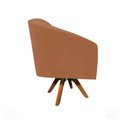 Ver imagem 5 de Poltrona Decorativa Kit 2 Stella Base de Madeira Giratória Mm30 Sintético Pu Whisky D03 - D’Rossi