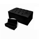 Ver imagem 3 de Kit Cabeceira + Calçadeira Baú Mirage Solteiro 120cm Suede - Ecotec Decor:Preto