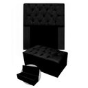 Ver imagem 1 de Kit Cabeceira + Calçadeira Baú Mirage Solteiro 120cm Suede - Ecotec Decor:Preto