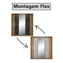 Ver imagem 4 de Guarda Roupa Roupeiro Moema 3 Portas com Espelho 2 Gavetas Amendola Touch Nude Preto Demóbile