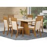 Conjunto de Mesa de Jantar Samy com 6 Cadeiras Roma Imbuia e Off White - 1