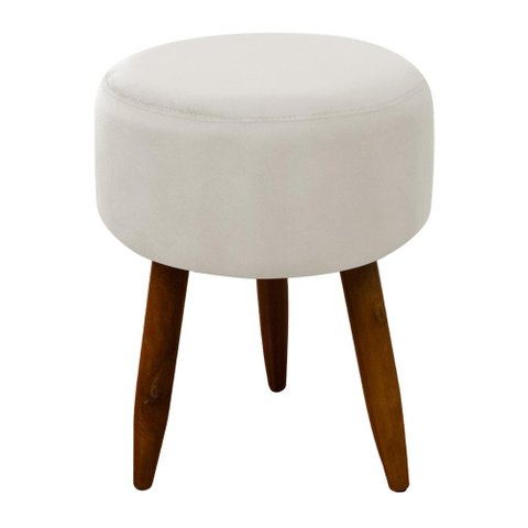 Puff Decorativo Redondo Pé Palito Herrero Cores Cor:nude Areia