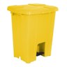 Cesto Plástico Quadrado Com Pedal Plástico 30l:Amarelo - 4