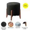 Ver imagem 3 de Puff Estofado Decorativo Redondo Eloá Corino Preto