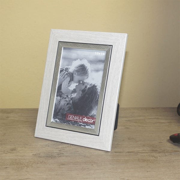 Porta Retrato 20x30cm Creme Com Detalhe Prata Presente - 2