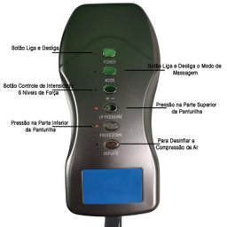 Massageador Compressao de Ar Panturrilha Perna Aperta Esquenta Massageia Alivia Dor Inchaço Tensao M - 2