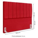 Ver imagem 3 de Cabeceira Casal 140 Cm com Frame Dalia Suede Vermelho Artte