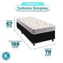 Ver imagem 3 de Conjunto Cama Box Preto Solteiro Simples + Colchão D20 D20 Inducol