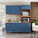 Ver imagem 1 de Cozinha Pérola Modulada 3 Peças Yescasa Azul/Freijó