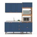 Ver imagem 5 de Cozinha Pérola Modulada 3 Peças Yescasa Azul/Freijó