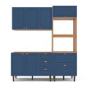 Ver imagem 2 de Cozinha Pérola Modulada 3 Peças Yescasa Azul/Freijó