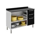 Ver imagem 2 de Balcão de Cozinha Ig3g2-120 Társila Itatiaia Branco/preto