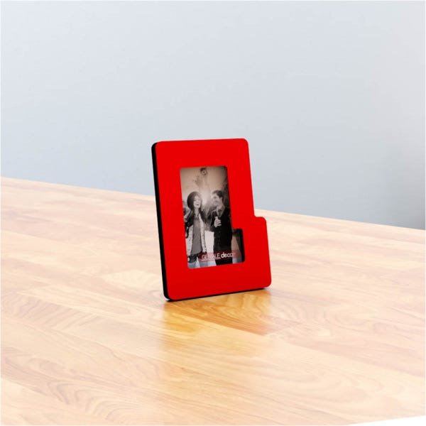 Porta-retrato Quadro Para Decorar Presentear Letras Alfabeto L Vermelho - 1
