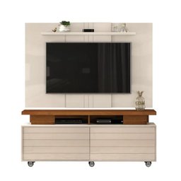 Rack Abu Dabi Creme Telha com Painel Hebe Creme Dj Moveis - 2