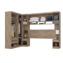 Ver imagem 3 de Quarto Modulado Paris de Casal Nogal Guarda Roupa c/ Painel Cabeceira - Mercado dos Móveis