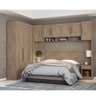 Quarto Modulado Paris de Casal Nogal Guarda Roupa c/ Painel Cabeceira - Mercado dos Móveis - 2
