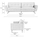 Ver imagem 5 de Sofá 04 Lugares 230cm Miami Base Madeira Veludo Cinza - Nexta Casa