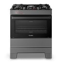 Ver imagem 2 de Fogão a Gás Mesa de Vidro Forno 84l Esmaltec Ideal Top Glass Titanium 5 Bocas Bivolt