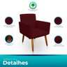 Poltrona Decorativa Nina para Sala e Quarto Suede Bordo - Lh Decor Los Hermanos Decor Poltrona Decor - 6