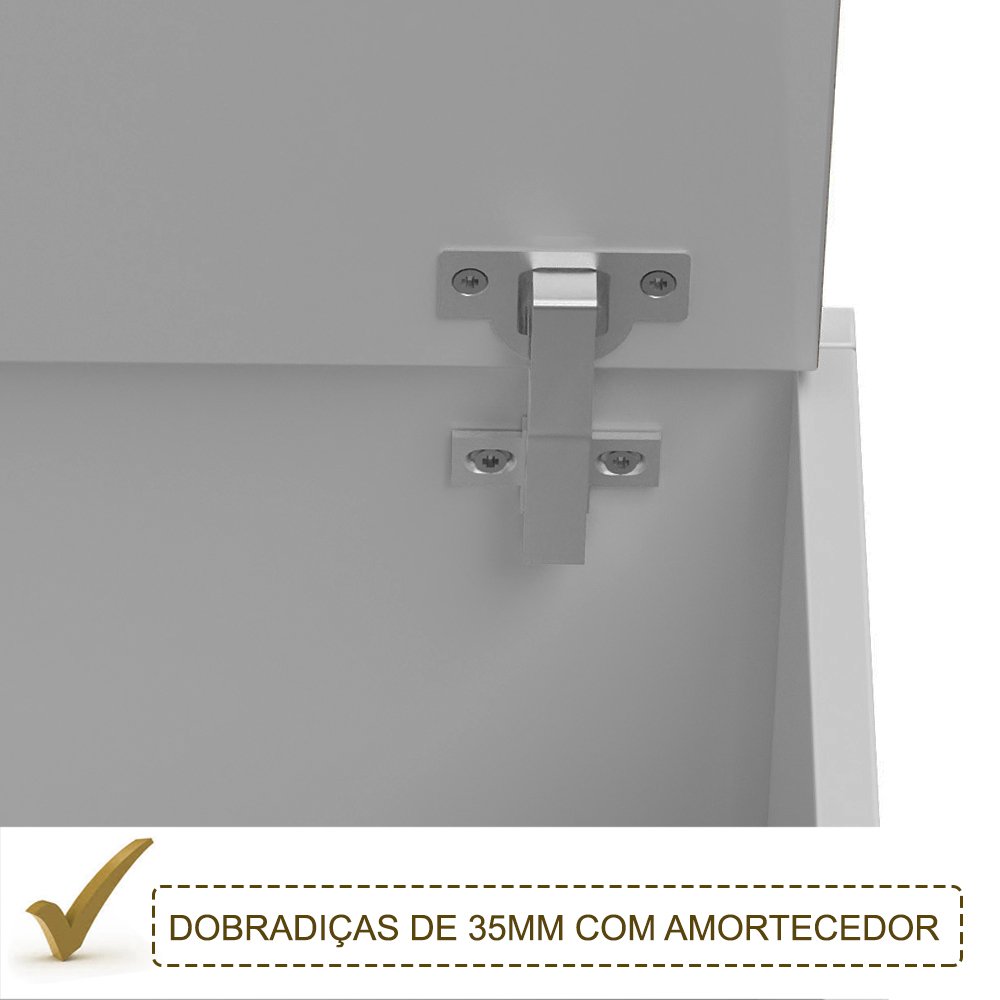 Armário Aereo Basculante 1 Porta 70cm 100% MDF Kali Premium 3050.1 Branco Nicioli - 5