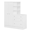 Ver imagem 1 de Guarda Roupa com Cômoda Doce Sonho 4070 Branco Brilho – Qmovi