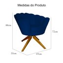 Ver imagem 5 de Poltrona Decorativa Pétala Pés Madeira Giratório Suede Azul Marinho - DS Estofados