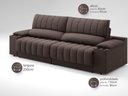 Ver imagem 3 de Sofá com Porta Copos Carregador USB Ret Rec Murano 2,50m Velosuede Chocolate - NETSOFAS