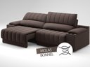 Ver imagem 6 de Sofá com Porta Copos Carregador USB Ret Rec Murano 2,50m Velosuede Chocolate - NETSOFAS