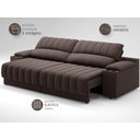 Ver imagem 5 de Sofá com Porta Copos Carregador USB Ret Rec Murano 2,50m Velosuede Chocolate - NETSOFAS